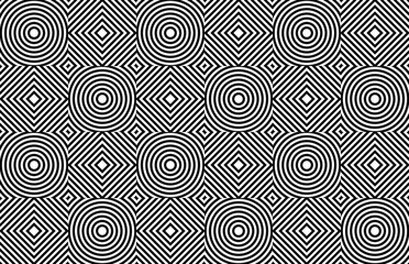 Geometric circle and rectangle seamless pattern