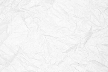 Recycled crumpled white paper texture or paper background for design with copy space for text or image.