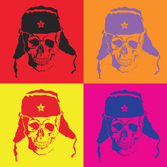 Vector skull. Pop art