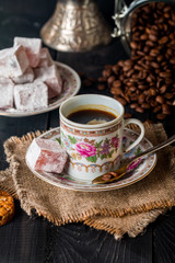 Turkish coffee with delight