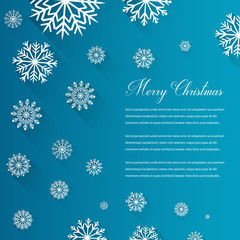 Naklejka na ściany i meble Abstract Christmas card with snowflakes and wishing text. Vector