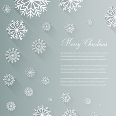Fototapeta na wymiar Abstract Christmas card with snowflakes and wishing text. Vector