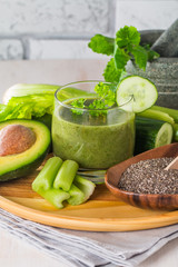 Healthy green juice smoothie