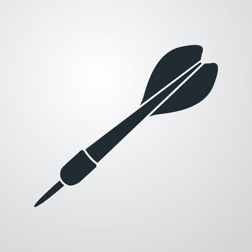 Icono plano dardo sobre fondo degradado