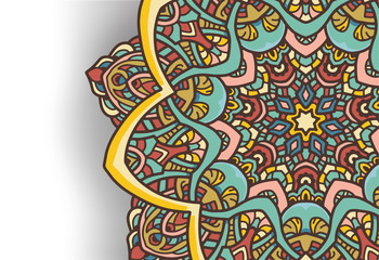 Mandala. Round Ornament Pattern. Vintage decorative elements. Hand drawn background.