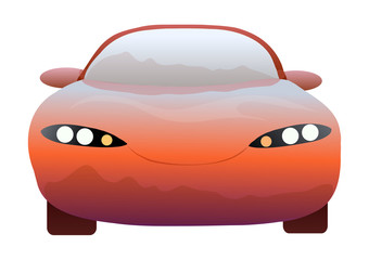 Vector car. Front view. 
