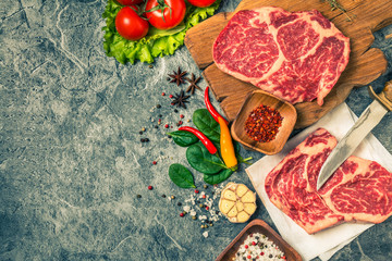 Raw fresh marbled meat Steak