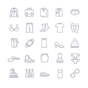 Clothes icons, stock vector