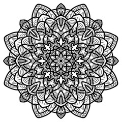 Hand drawing zentangle element. Black and white. Mandala. Vector illustration.