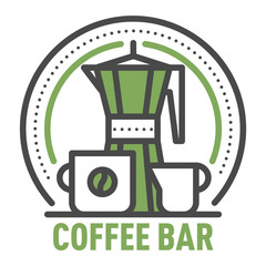 Coffee monogram vector logo badge