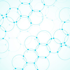 Abstract background with circles and dots on white background