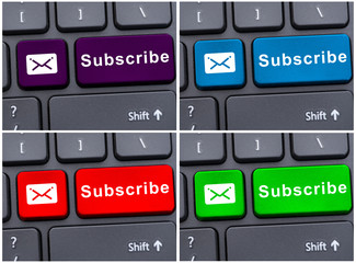 Fototapeta premium Subscribe message on keyboard enter key