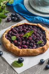 Homemade blueberry galette 