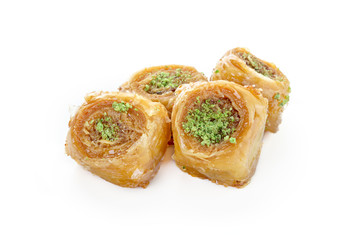 Turkish sweets on a white background
