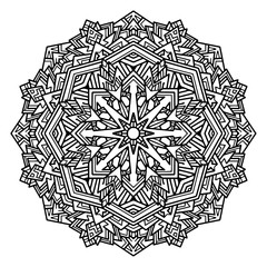 Hand drawing zentangle element. Black and white. Mandala. Vector illustration.