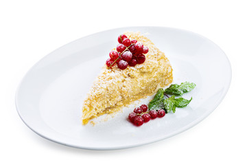 Napoleon cake with berry