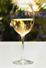 glass of chilled white wine