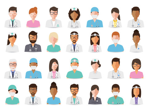 Medical and hospital staff avatars