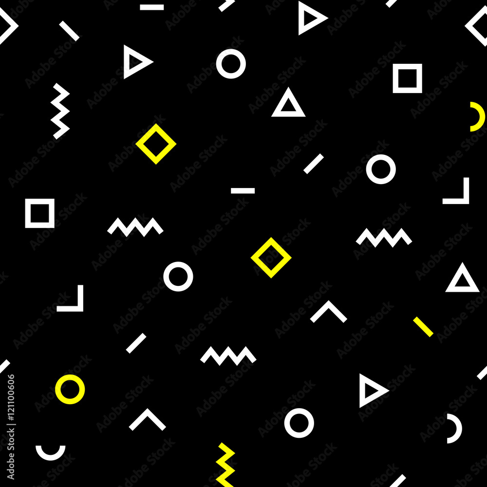 Aufkleber hipster memphis pattern with geometric shapes