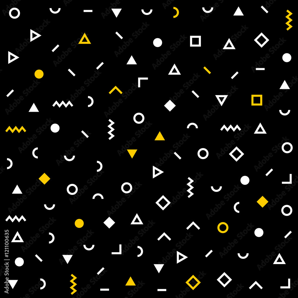 Poster hipster memphis pattern with geometric shapes