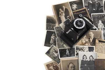 Nostalgische, historische, antike Fotografien mit einer alten Rollfilmkamera