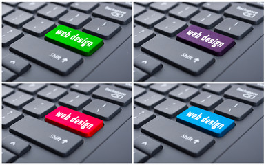 Keyboard with web design button