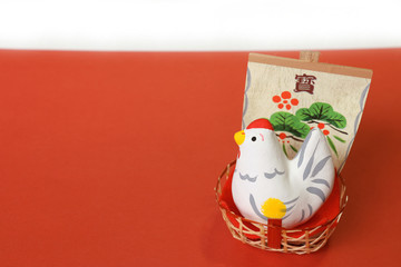 Japanese new year cock isolated #2