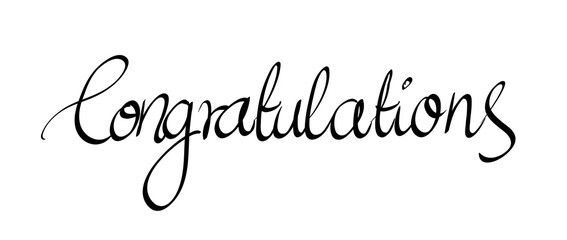 Calligraphic Congratulations lettering vector