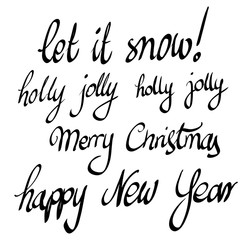 Set of Christmas Calligraphy vector