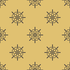 Damask seamless vector pattern. Grey and golden colors. Textile design.