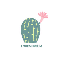 Flat illustration of succulent plants and cactuses. logo element design. .Business identity for for boutique, organic cosmetics or flower shop.
