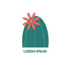 Flat illustration of succulent plants and cactuses. logo element design. .Business identity for for boutique, organic cosmetics or flower shop.