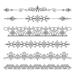 Vintage swirly border ornaments on white
