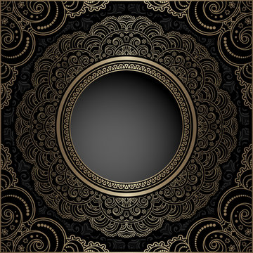 Vintage Gold Circle Frame