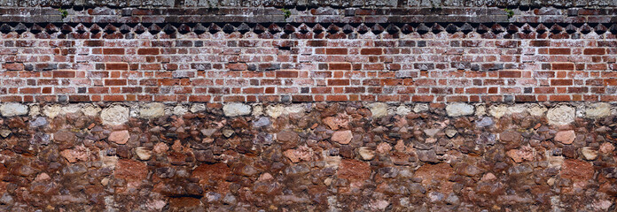together old masonry and brickwork walls. Background