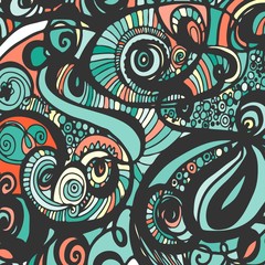 Doodle monochrome background. Minimalistic ornament. 