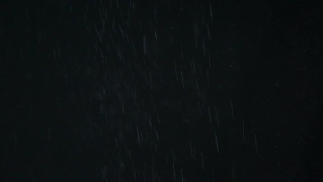 Caduta di Particelle di borotalco bianche con sfondo nero. Effetto caduta neve.