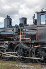 Fototapeta na wymiar Locomotive à vapeur, monument historique, Baie de Somme, Picardie, France 
