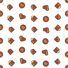 Chocolate Candies Seamless Pattern Vector Background