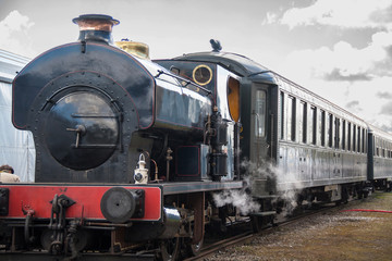 Locomotive à vapeur, monument historique, Baie de Somme, Picardie, France 