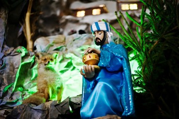 Very large christmas nativity crib