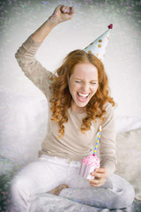 Party Frau Karte Kuchen Kerze
