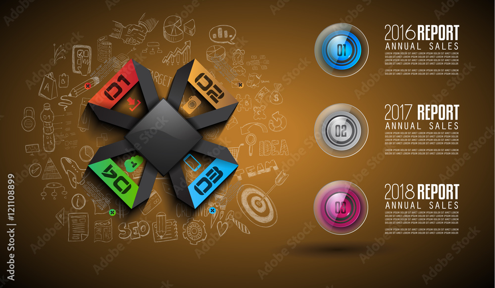 Poster clean infographic layout template for data and information analysis