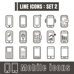 Line icons black set 2. Illustration eps 10 on white background