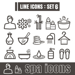 Line icons black set 6. Illustration eps 10 on white background