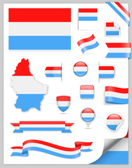 Luxembourg Flag Set - Vector Collection