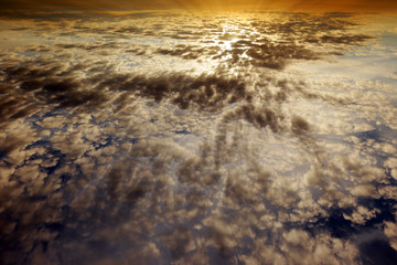 cirrus clouds at sunset