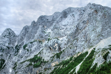 Pagan Girl rock formation on the side of Mount Prisank in Sloven