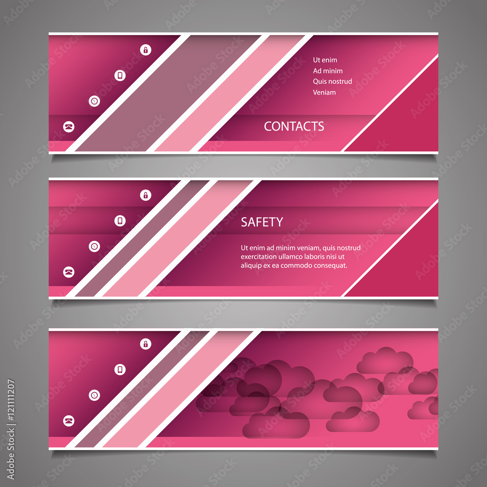 Poster web design elements - pink header design