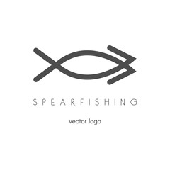Fishing, spearfishing vector logo design template. Fishing Hook. Sport icons.